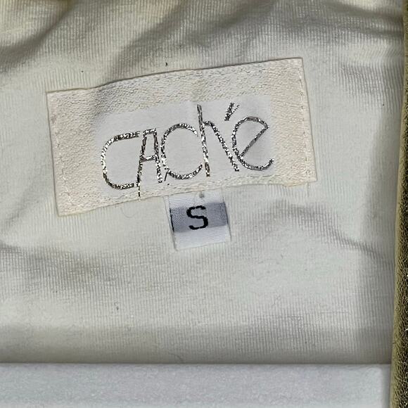 Vintage Cache Egyptian Gold Open Cropped Blazer Small - Picture 3 of 7